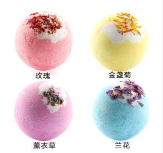 图片 100克植物精油花瓣浴盐球 4个/盒